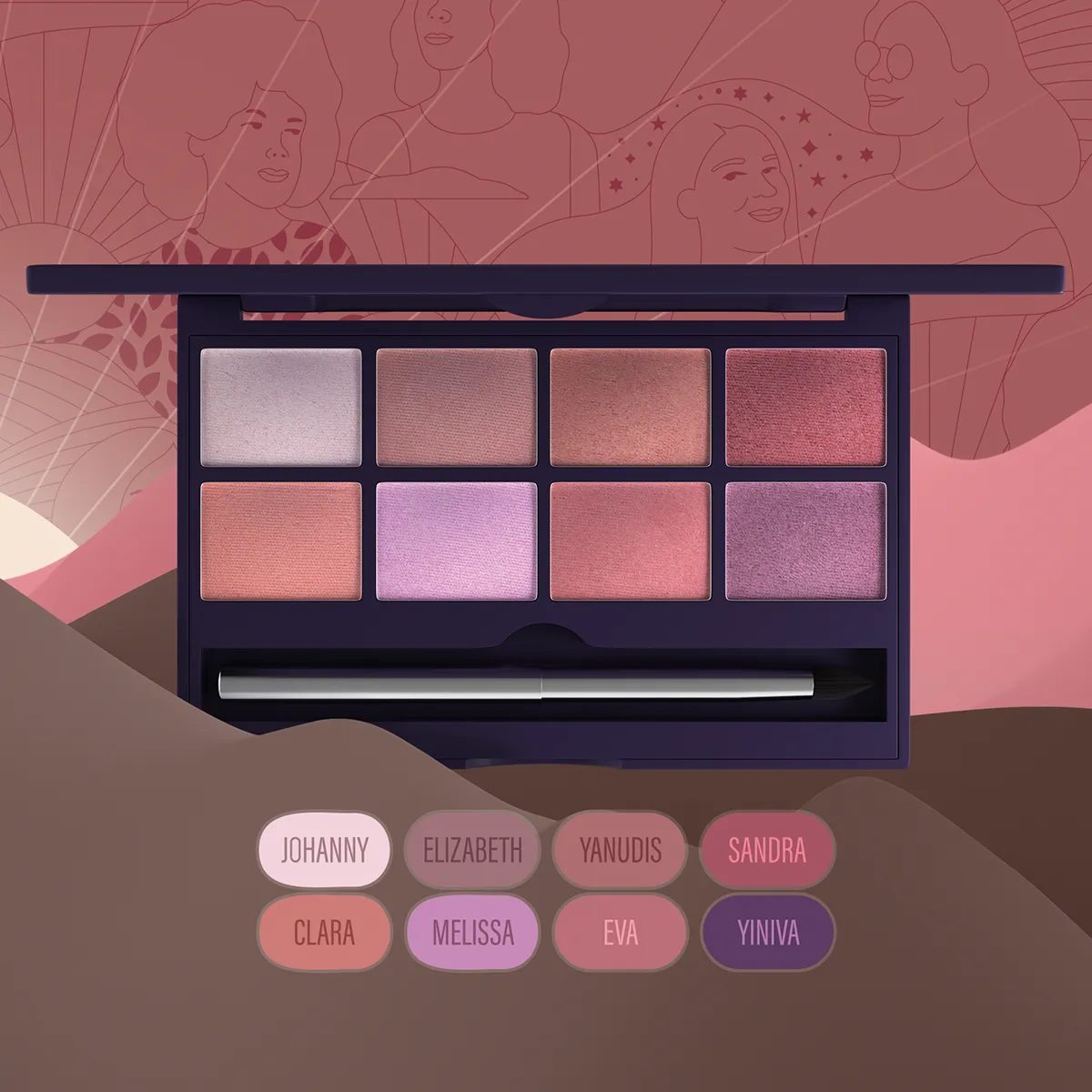 Paleta de Sombras Rosas 1